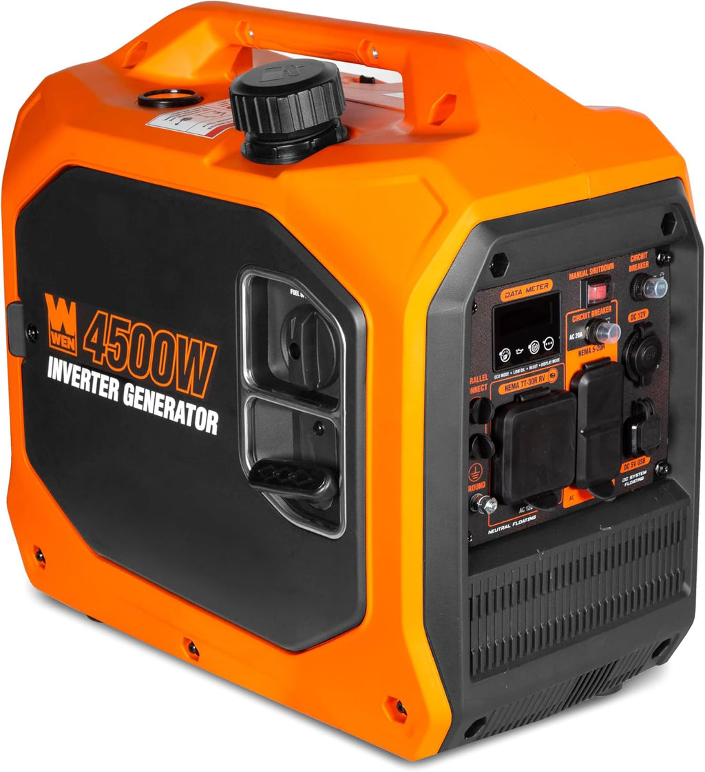 WEN 4500-Watt Inverter Generator, RV-Ready, Quiet, Portable, Gasoline Powered and Lightweight with Fuel Shut Off (56432i)