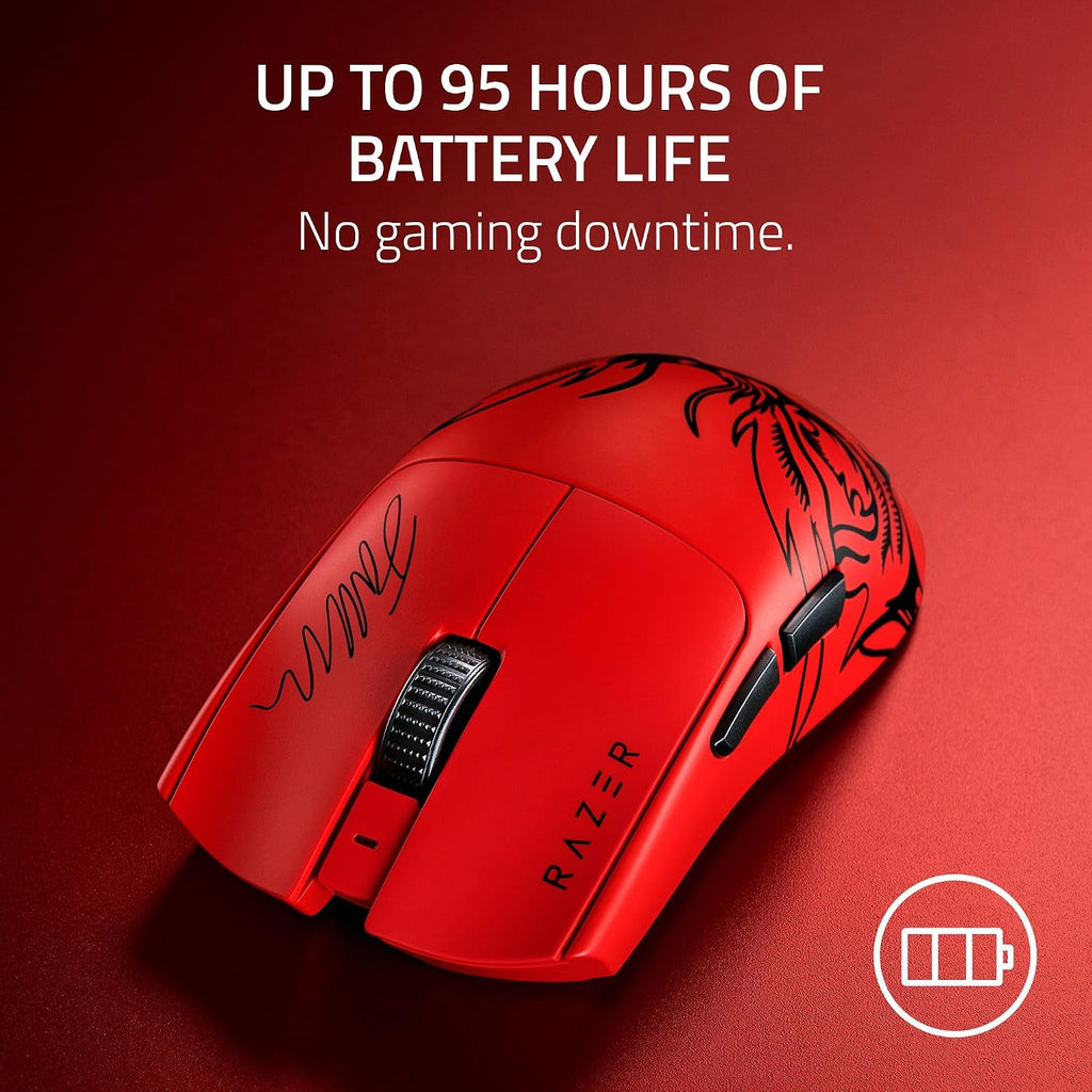 Razer Viper V3 Pro Wireless Esports Gaming Mouse: Symmetrical - 54g Lightweight - 8K Polling - 35K DPI Optical Sensor - Gen3 Optical Switches - 8 Programmable Controls - 95 Hr Battery - Faker Edition