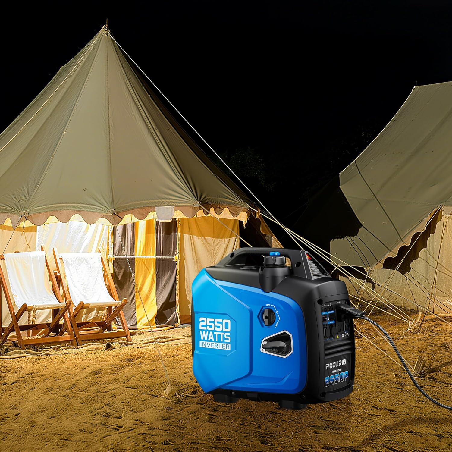 2550-Watt Portable Inverter Generator for Home Use, 1.06Gallon Large Fuel Tank Up to 10 Hours Use, 120V Gas Powered Generator Super Quiet - EPA Compliant-Blue