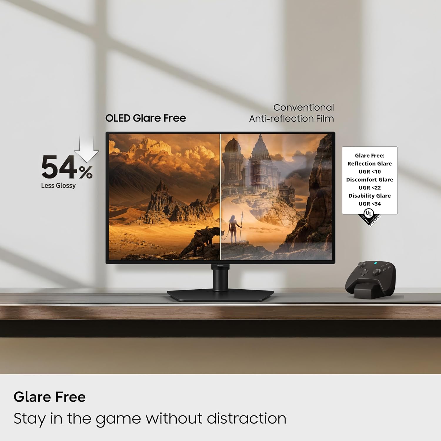 Samsung 27' Odyssey OLED G6 (G61SH) Gaming Monitor - QD-OLED, QHD (1440P), 240Hz, 0.03ms, Glare-Free, Pantone Validated, HDR10, Height-adjustable stand, OLED Safeguard, 3 Year Warranty, LS27HG612SNXZA
