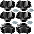 3-Way & 4-Way Pergola Brackets, 4'x4' Pergola Kit, Pergola Corner Bracket for Gazebos, Patio Pergolas, Log Cabin, Wooden Beams (6PCS)