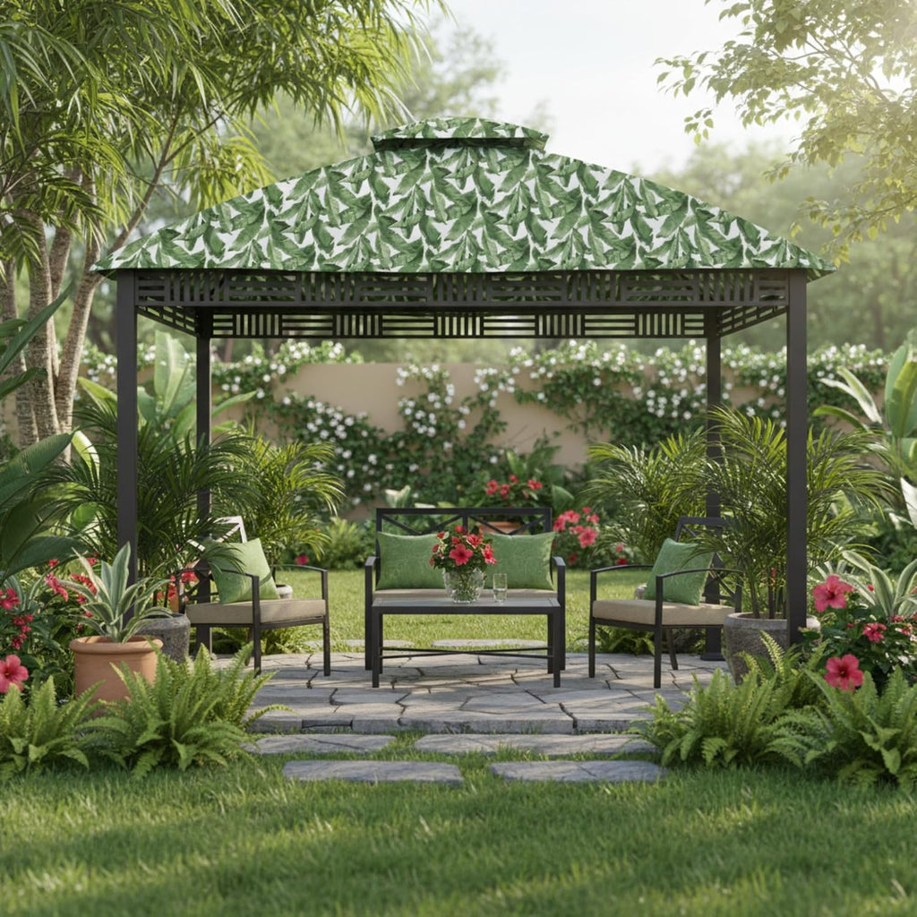 Garden Winds Durable 350 Replacement Canopy Top Compatible with Westbrook 10' x 12' Gazebo Model A101007903 - Palm