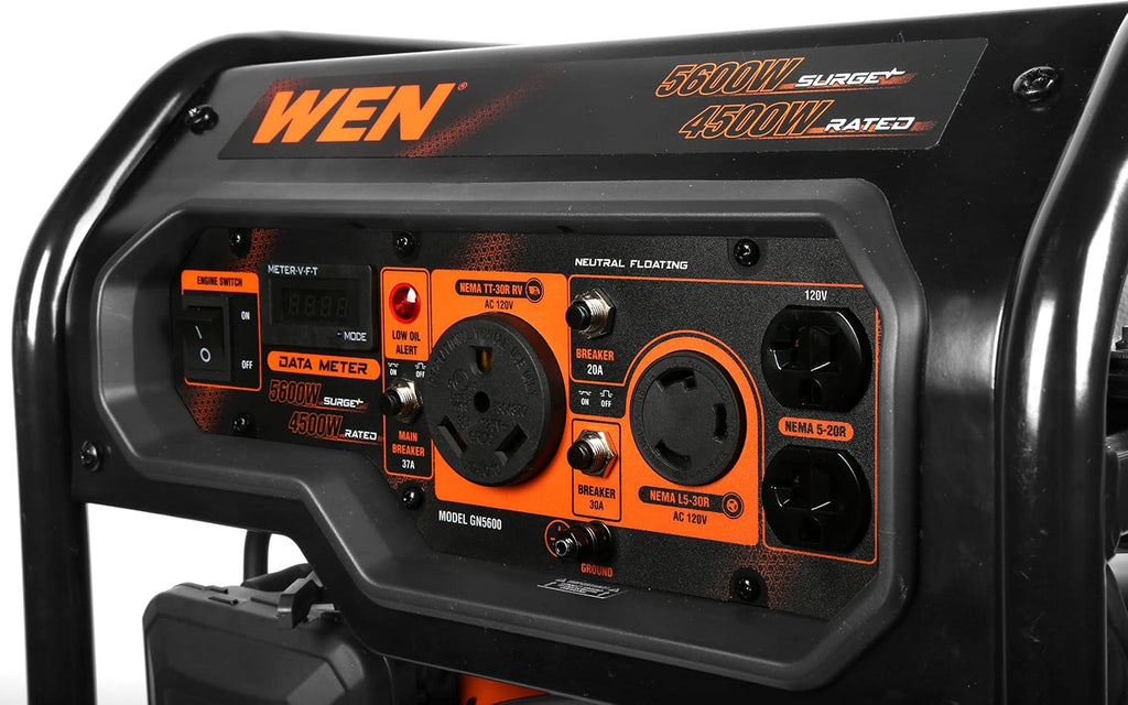 WEN 5600-Watt Portable Generator, 224cc, Transfer-Switch and RV-Ready (GN5600)