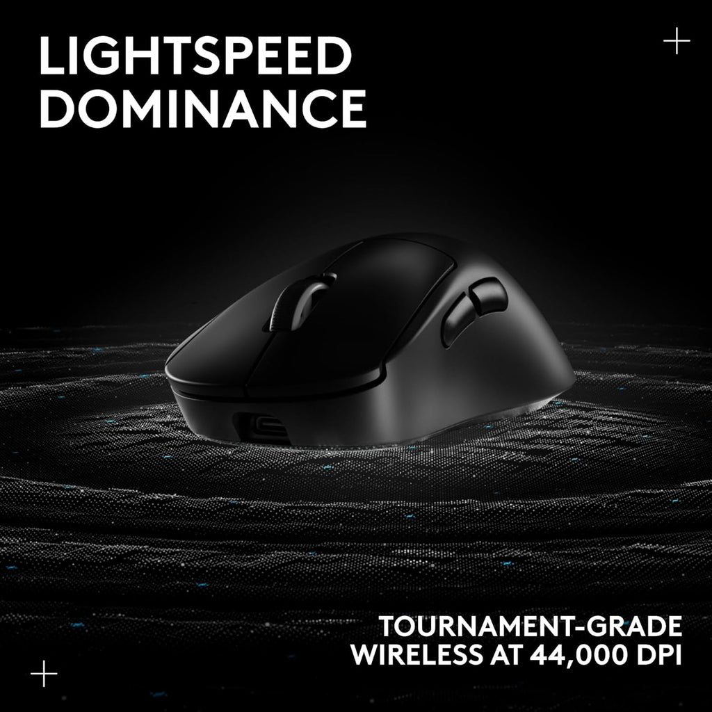 Logitech G PRO X Superlight 2 DEX Wireless Gaming Mouse, 60g pro-Grade Right-Handed Mouse with 5 programmable Buttons, USB-C Charging, 44k DPI Sensor, up to 8 kHz Polling for PC/Mac - Black (Renewed)