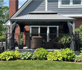 PURPLE LEAF 11' x 15' Permanent Hardtop Gazebo with Galvanized Steel Double Roof and Aluminum Frames Outdoor Large Pavilion Gazebo for Patio Deck Garden, Netting and Curtains Included, Light Grey