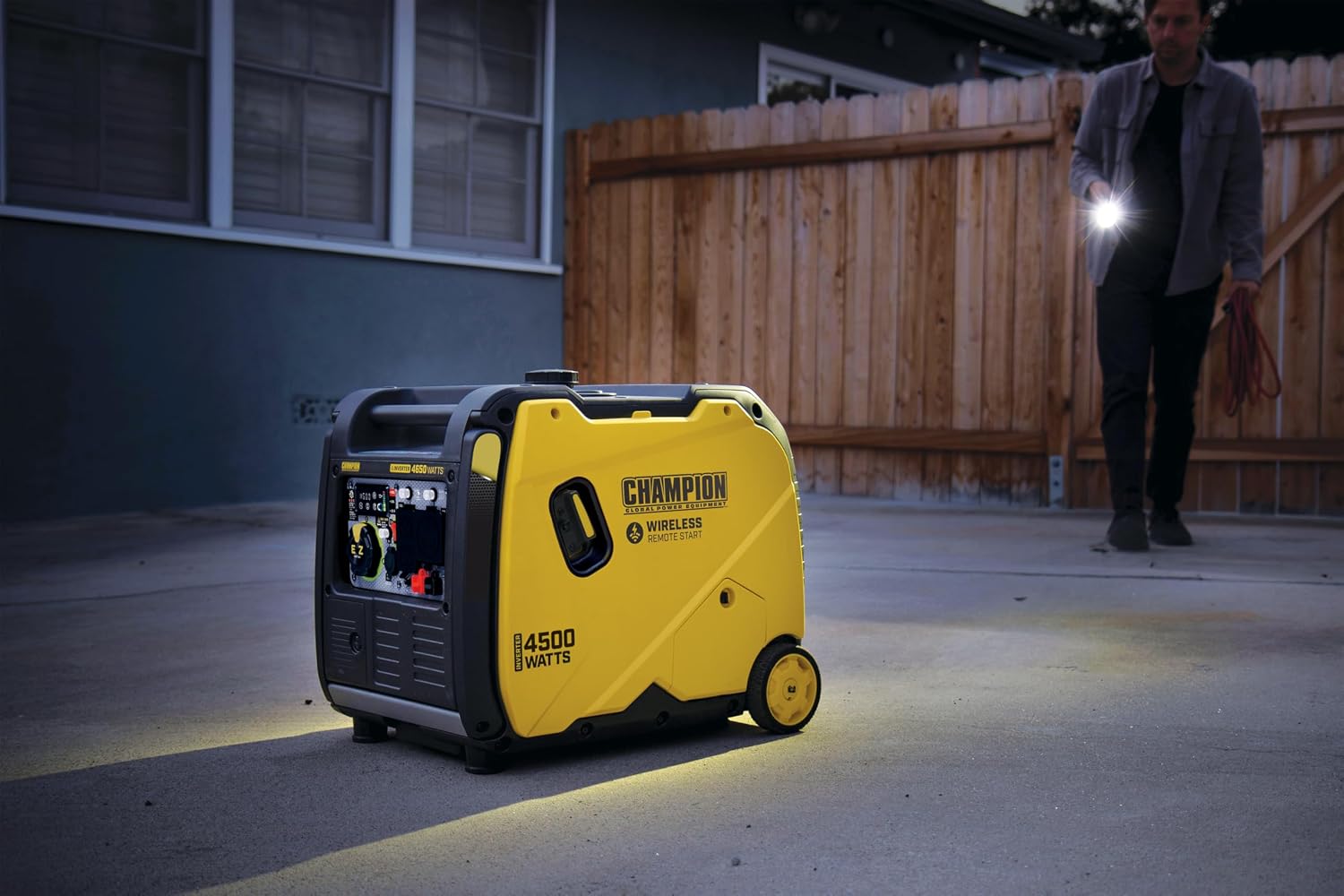 Champion Power Equipment 4500-Watt Wireless Remote Start Inverter Generator with Quiet Technology and CO Shield