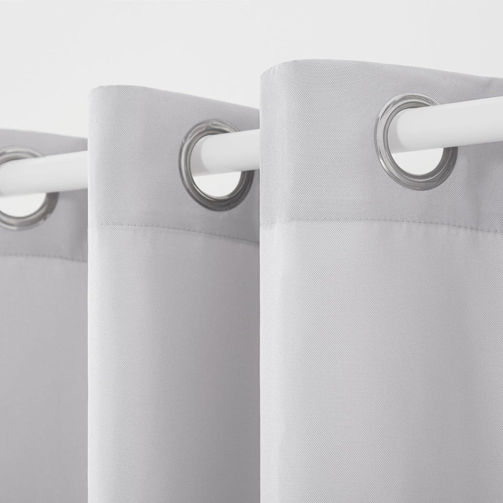 TOWN & COUNTRY BASICS Heavyweight Grommet Curtain, Cloud Grey | Light Filtering | Indoor Outdoor | Water Repellent | 54'x96', Pack of 12