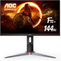 AOC 24G2 24' Frameless Gaming IPS Monitor, FHD 1080P, 1ms 144Hz, Freesync, HDMI/DP/VGA, Height Adjustable, 3-Year Zero Dead Pixel Guarantee,Black/Red
