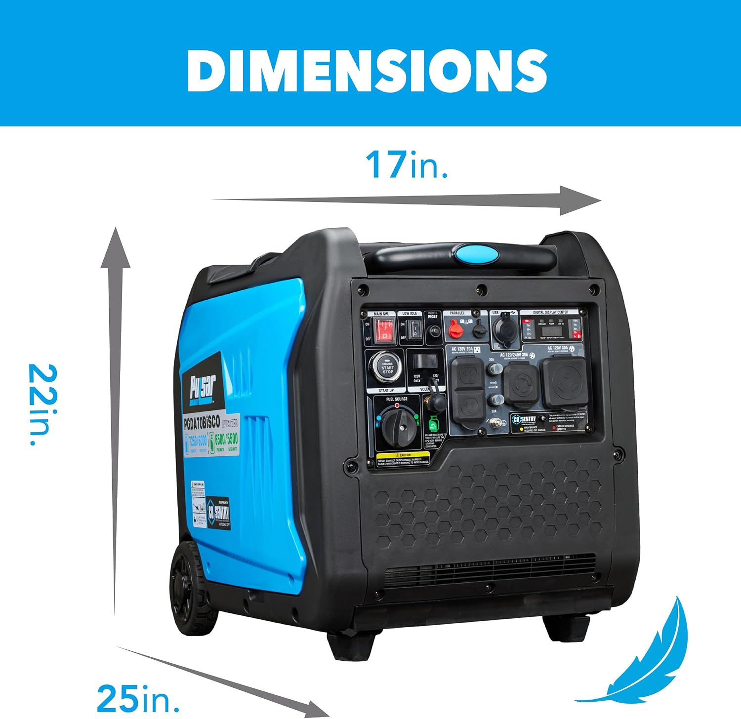 Pulsar 7,250-Watt Super Quiet Dual Fuel Inverter Generator with Remote Start