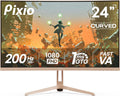 Pixio PXC248 Wave Beige 24 inch 200Hz Refresh Rate FHD 1080p Resolution 1500R Curve Fast VA Panel 1ms GTG Response Time Adaptive Sync HDR Curved Gaming Monitor