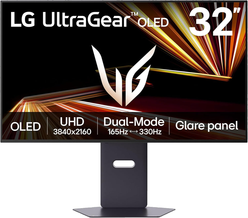 LG 32GX850A-B 32' UltraGear 4K UHD (3840 x 2160) Glossy OLED Gaming Monitor, Dual-Mode 165Hz/330Hz, 0.03ms, G-SYNC, FreeSync Premium Pro, TrueBlack 400, HDMI, DP, Tilt/Height/Swivel/Pivot Stand, Black