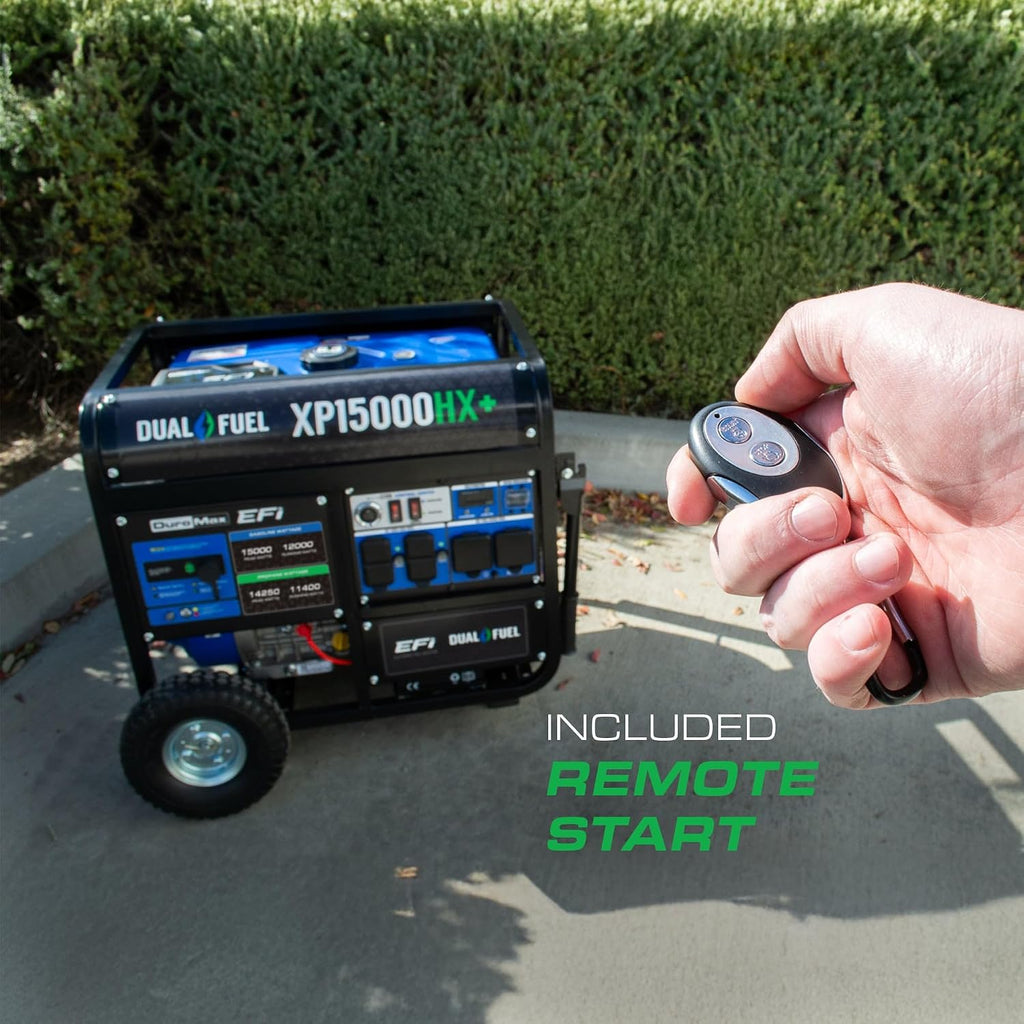 DuroMax XP15000HX+ 15,000-Watt Electric Start Dual Fuel EFI Portable Generator