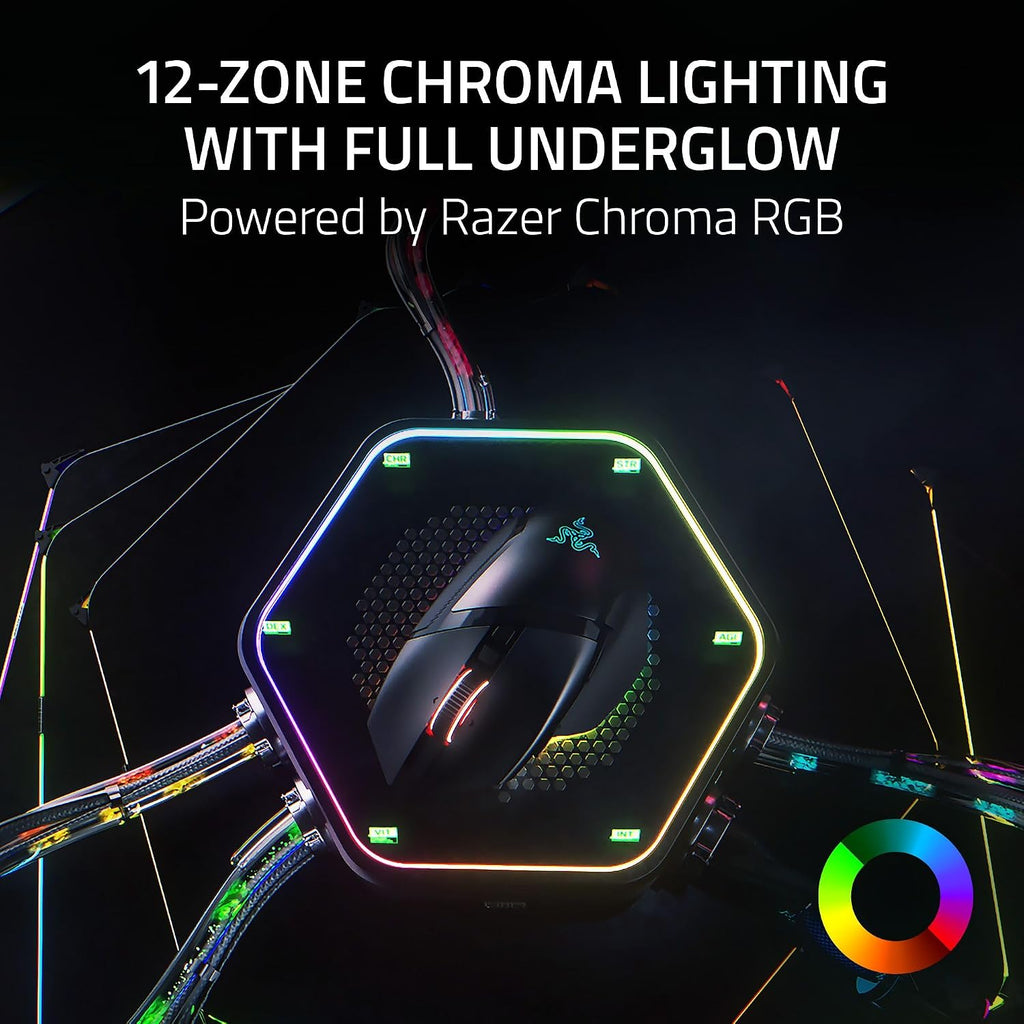 Razer Basilisk V3 Pro 35K Wireless Gaming Mouse: HyperScroll Tilt Wheel - 35K DPI Optical Sensor Gen 2-13 Customizable Controls - RGB - Optical Switches Gen 3 - Up to 140 Hr Battery - Phantom Green