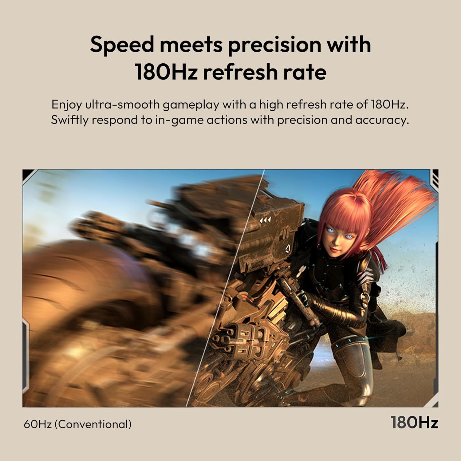 Pixio PX278 Wave Beige 27 inch 180Hz Refresh Rate Quad HD 1440p Resolution Fast IPS Panel 1ms GTG Response Time Built-in Speakers Gaming Monitor with AMD FreeSync