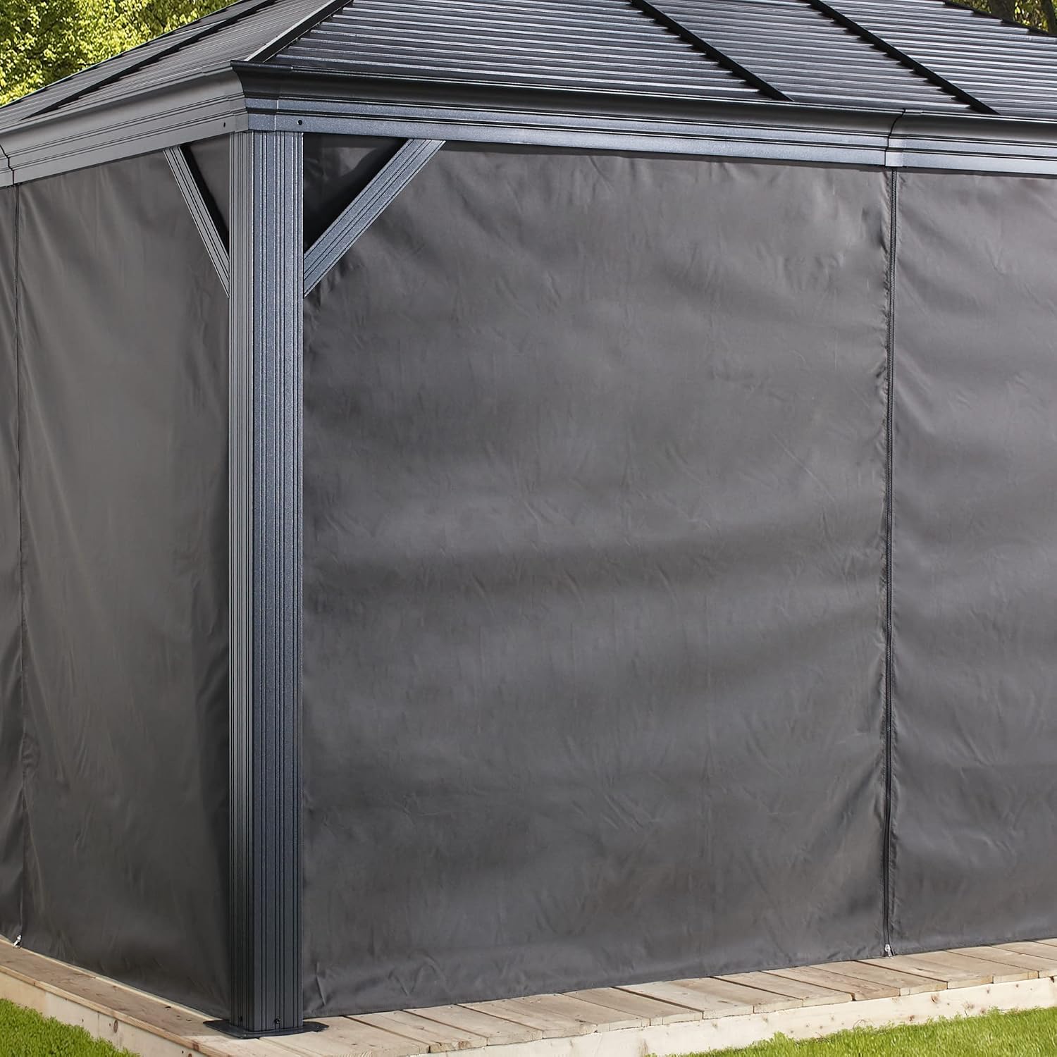 Sojag Accessories Set of 4 12' x 14' Curtains for Monaco/Messina/Mykonos Outdoor Gazebo Models, Grey