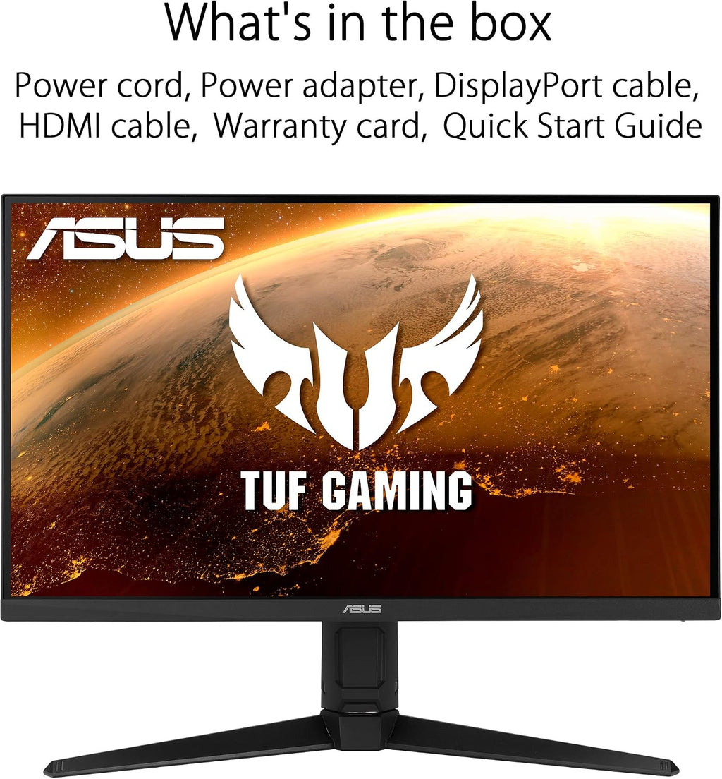 ASUS TUF Gaming VG279QL1A 27' HDR Gaming Monitor, 1080P Full HD, 165Hz (Supports 144Hz), IPS, 1ms, FreeSync Premium, DisplayHDR 400, Extreme Low Motion Blur, Eye Care, HDMI DisplayPort