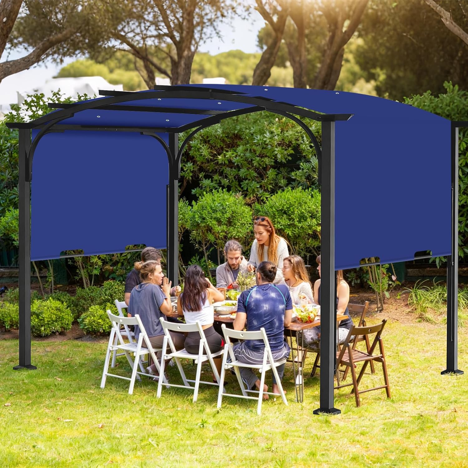 Pergola Canopy Replacement Cover for Lowe's Allen + Roth 10x10 Ft Freestanding Pergola, 200' x 103' Shade Cover, Compatible with Model #L-PG152PST-B,Cover Only (Blue)