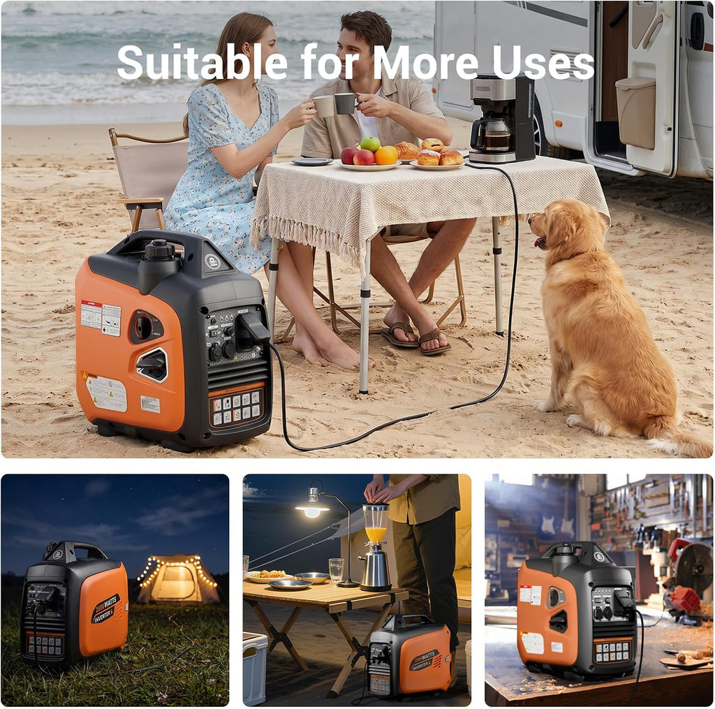 Efurden 2800-Watt Inverter Generator Gas Powered, Portable Generator for Camping, Emergency Home Backup, Super Quiet
