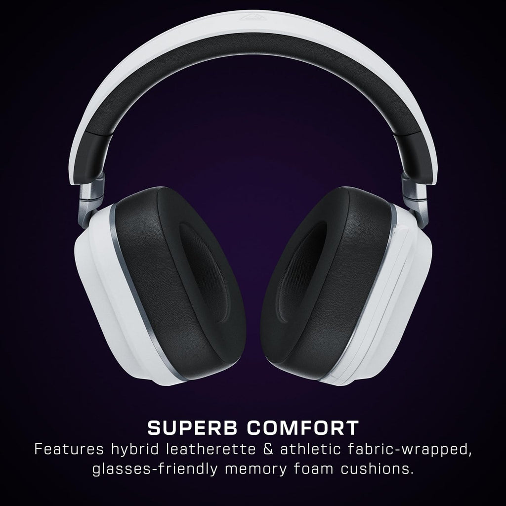 Turtle Beach Stealth 700 Wireless Multiplatform Amplified Gaming Headset for PS5, PS4, PC, Mobile – AI Noise-Cancelling Mic, Bluetooth, Rechargeable Battery, Dual Transmitters, White (Renewed)