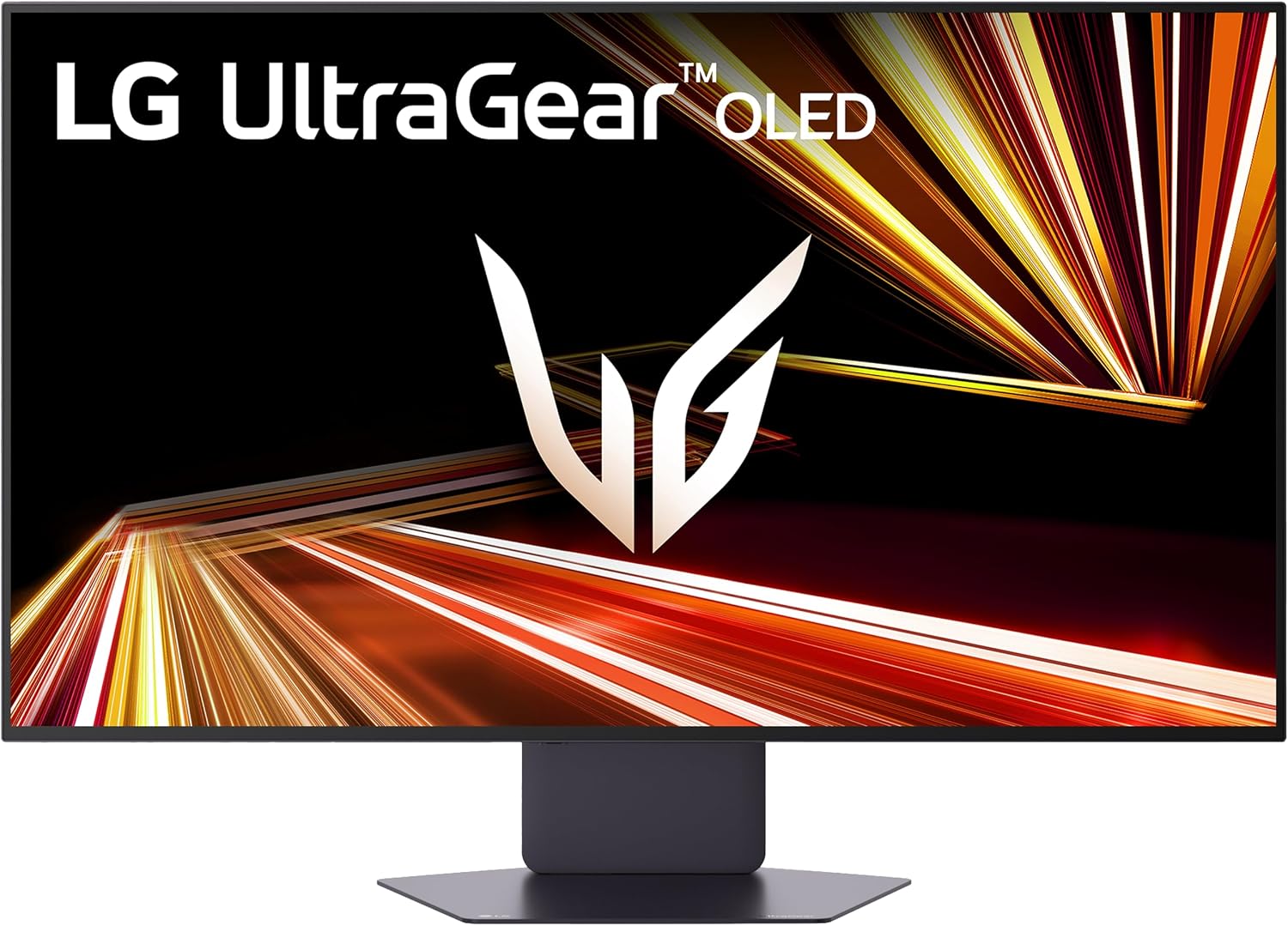 LG 32GX850A-B 32' UltraGear 4K UHD (3840 x 2160) Glossy OLED Gaming Monitor, Dual-Mode 165Hz/330Hz, 0.03ms, G-SYNC, FreeSync Premium Pro, TrueBlack 400, HDMI, DP, Tilt/Height/Swivel/Pivot Stand, Black