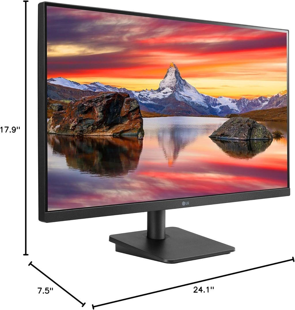 LG 27MP400-B 27' Full HD (FHD) (1920 x 1080) IPS Display with 3-Side Virtually Borderless Design & Mountable Monitor, 75hz, AMD FreeSync and OnScreen Control – Black