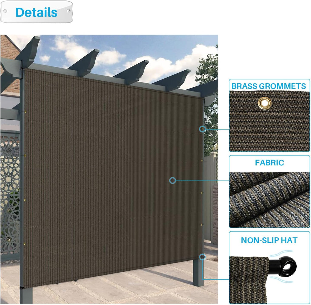 Patio 11' x 4' Pergola Cover Canopy Replacement Shade Cloth with Grommets Weighted Rods Outdoor Sun Shade Screen UV Block for Gazebo Backyard Deck Porch Balcony, Brown