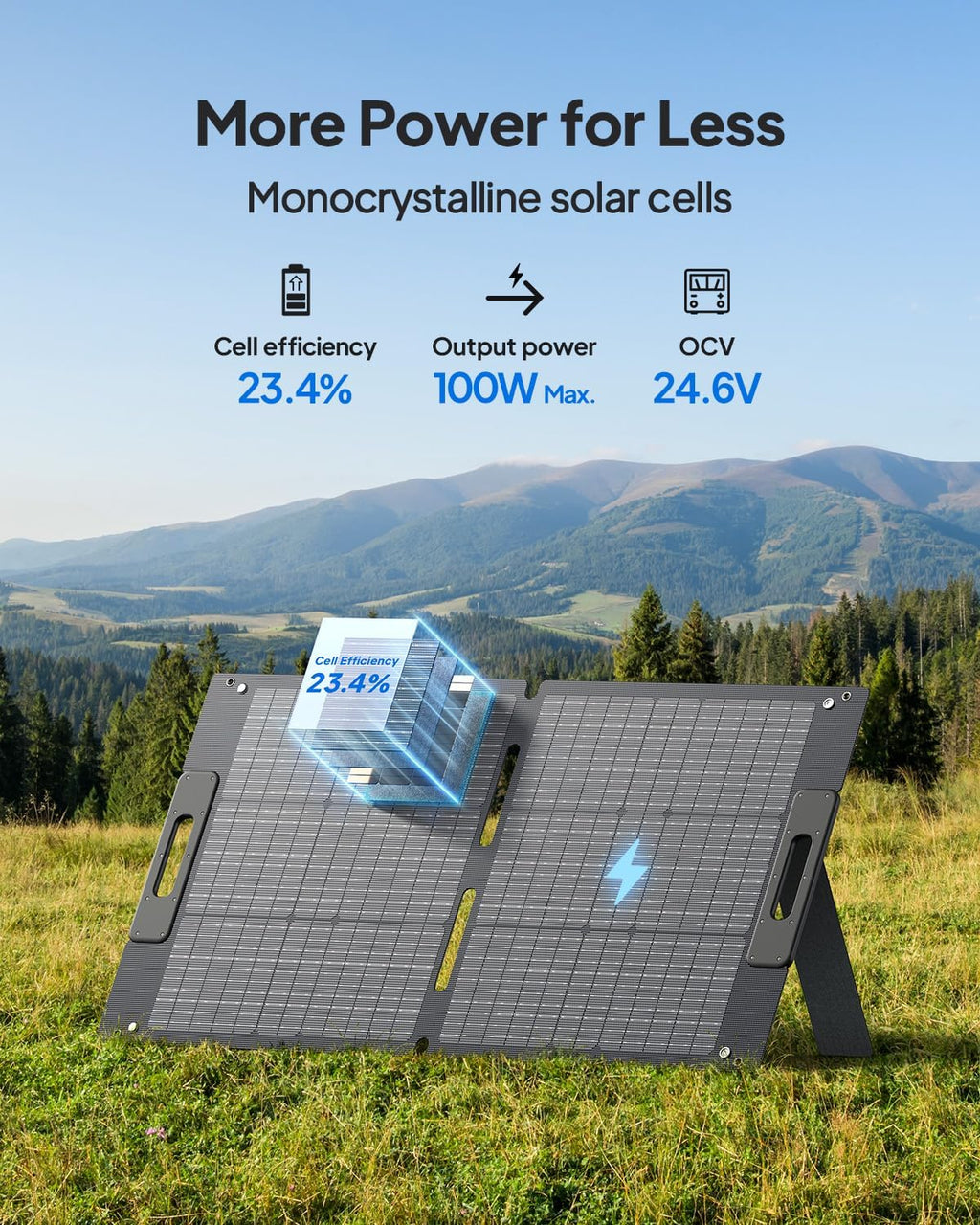 BLUETTI AC70 Solar Generator with 100W Solar Panel (Ships Separately), 768Wh Portable Power Station with 2 1000W (Power Lifting 2000W) AC Outlets, 0-80% in 45 Min, LFP Backup Power for Camping, Trip