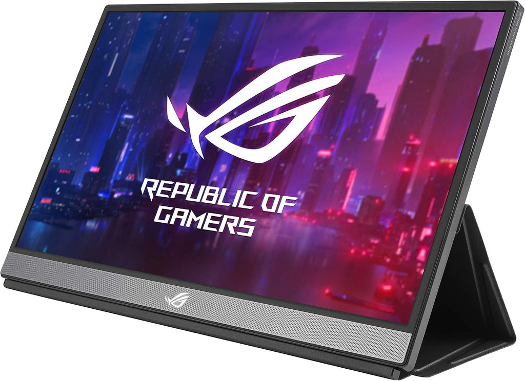 ASUS ROG Strix XG17AHP 17.3' Portable Gaming Monitor, 1080P Full HD, IPS, 240Hz (Supports 144Hz), Adaptive-Sync, Eye Care, Micro-HDMI USB-C, ROG Tripod, Carrying Bag, 3 Hour Battery Life (Renewed)