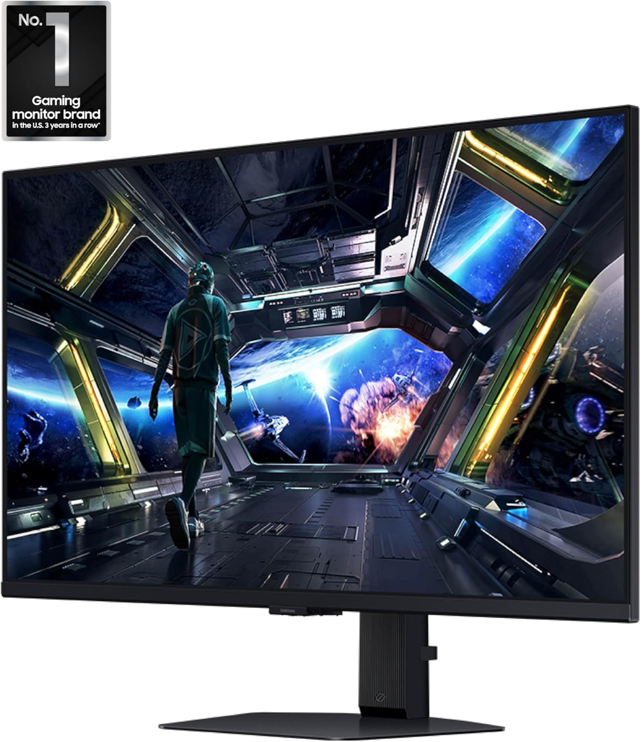 Samsung 32' Odyssey G7 (G70D) 4K UHD IPS 144Hz 1ms(GtG) Smart Gaming Monitor, G-Sync Compatible, AMD Freesync Premium, Vivid Colors, Adjustable Stand, Black Equalizer, LS32DG702ENXZA