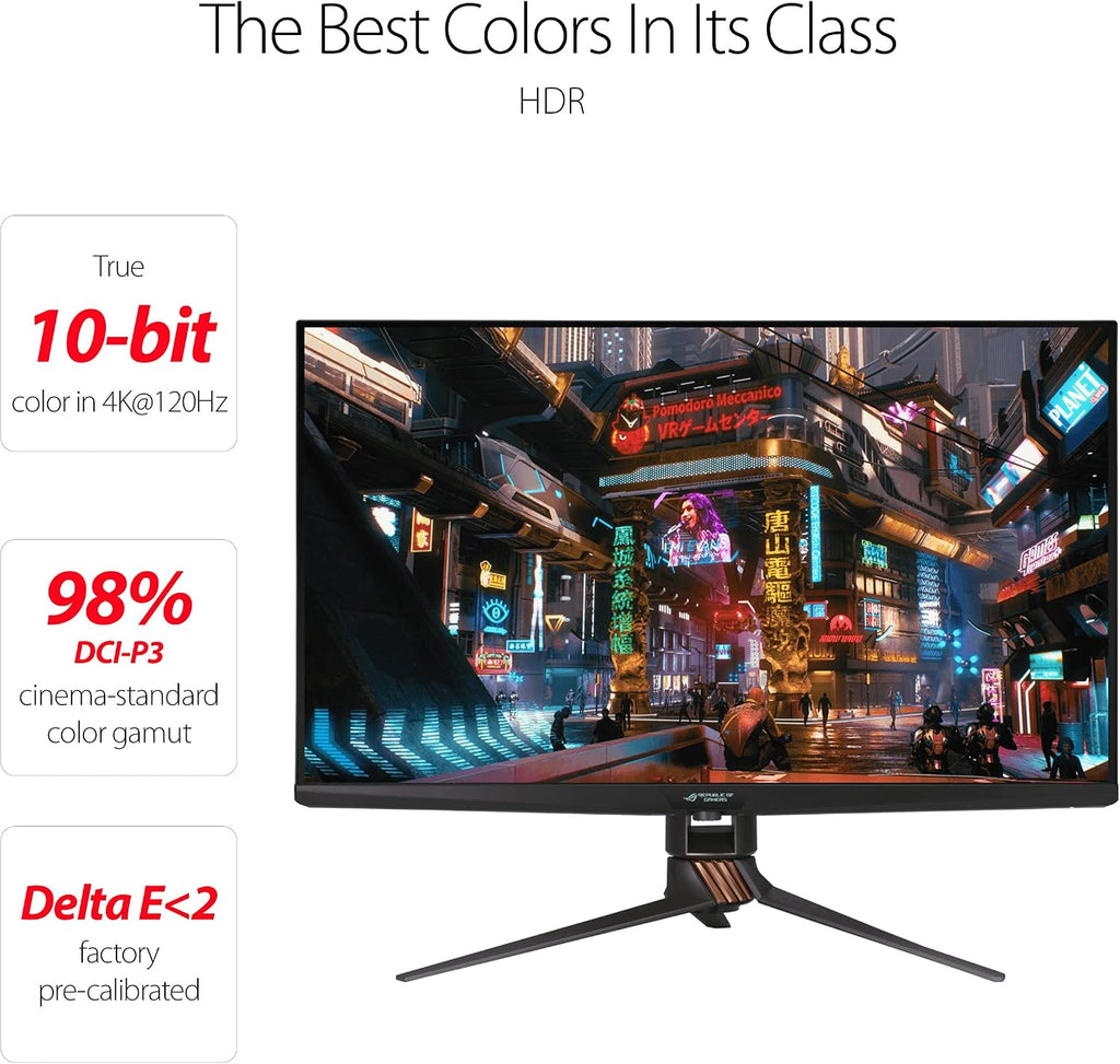 ASUS ROG Swift 32' 4K HDR 144Hz DSC Gaming Monitor (PG32UQX) - UHD (3840 x 2160), Mini-LED IPS, G-SYNC Ultimate, Local dimming, Quantum Dot Technology, DisplayHDR 1400, Eye Care, DisplayPort, HDMI