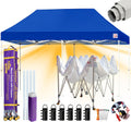 Tradesparker 10x20 Pop Up Canopy Tent,Commercial Movable Canopy with ApexCore LED&Rugged Casters-Instant Easy Setup Shelter Canopies with Weight Bags&Stakes for Outdoor Events Markets Vendors,Blue