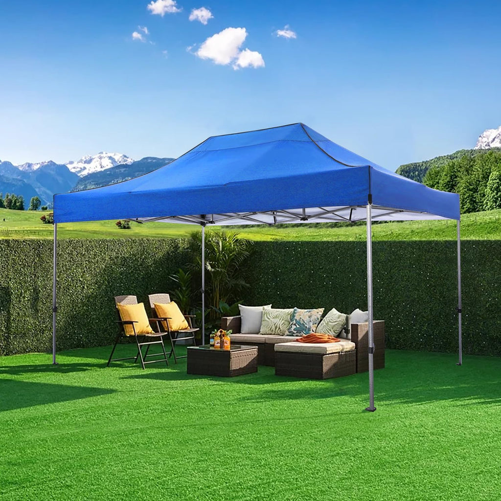 COBIZI 10x15 Pop up Canopy Tent 10x15 Canopy with 4 Sidewalls Waterproof Heavy Duty Commercial Canopy for Parties Outdoor Garden Gazebo Tent, Carry Bag(10x15ft, Blue)