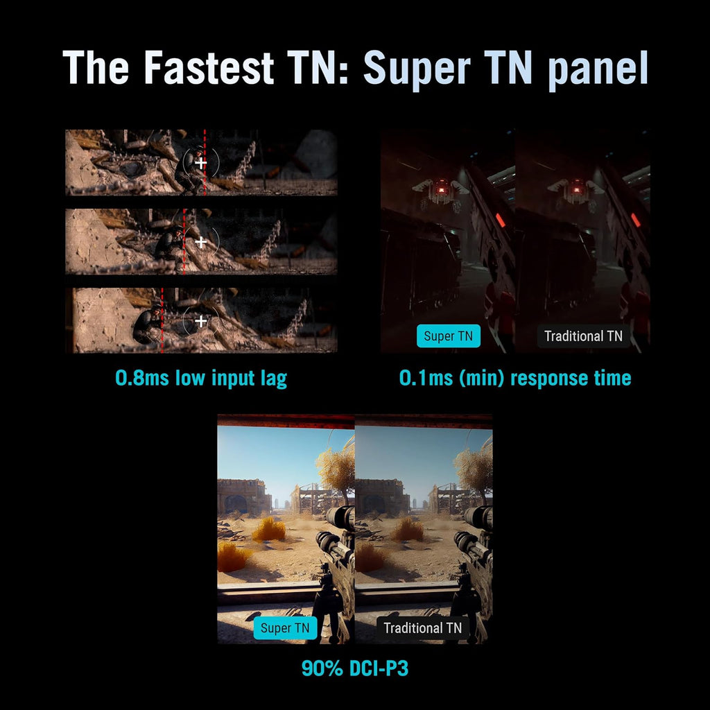 ASUS ROG Strix Ace 24' 1080P Esports Gaming Monitor (XG248QSG) - Full HD, Super TN Panel, 610Hz, 0.1ms, VRR, Low Input Lag, DisplayHDR400, Tripod Socket, HDMI 2.1, 3 yr Warranty