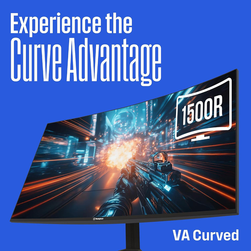 Westinghouse 32 Inch Curved Gaming Monitor, 165Hz, 1ms, FHD 1080P, 3000:1 Contrast Ratio, 118% SRGB, 1500R, AMD FreeSync, Eyecare, for PC Games with Built-in Speakers, DisplayPort, HDMIx2