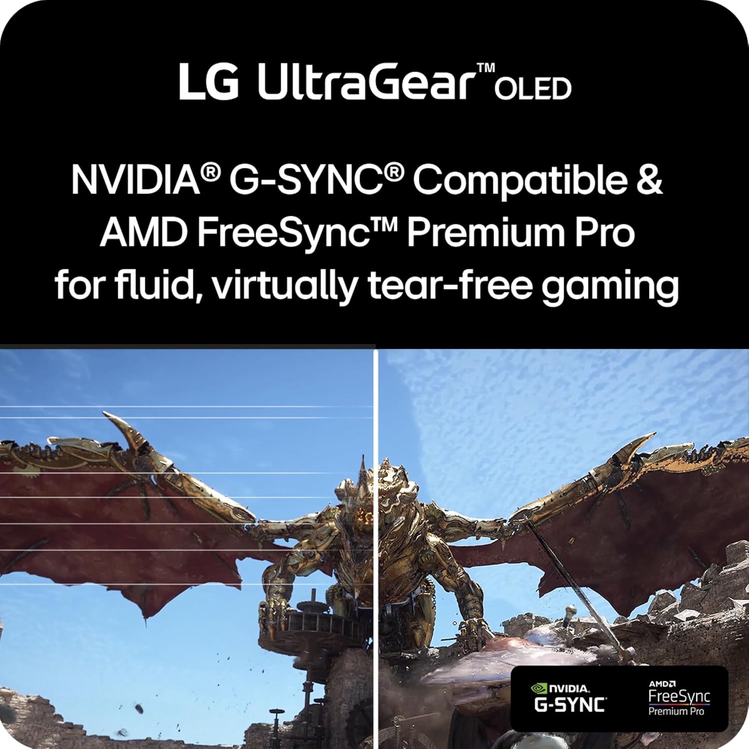 LG 39GS95QE Ultragear OLED Curved Gaming Monitor 39-Inch WQHD 800R 240Hz 0.03ms DisplayHDR True Black 400 AMD FreeSync Premium Pro NVIDIA G-Sync HDMI 2.1 DisplayPort Tilt/Height/Swivel Stand - Black