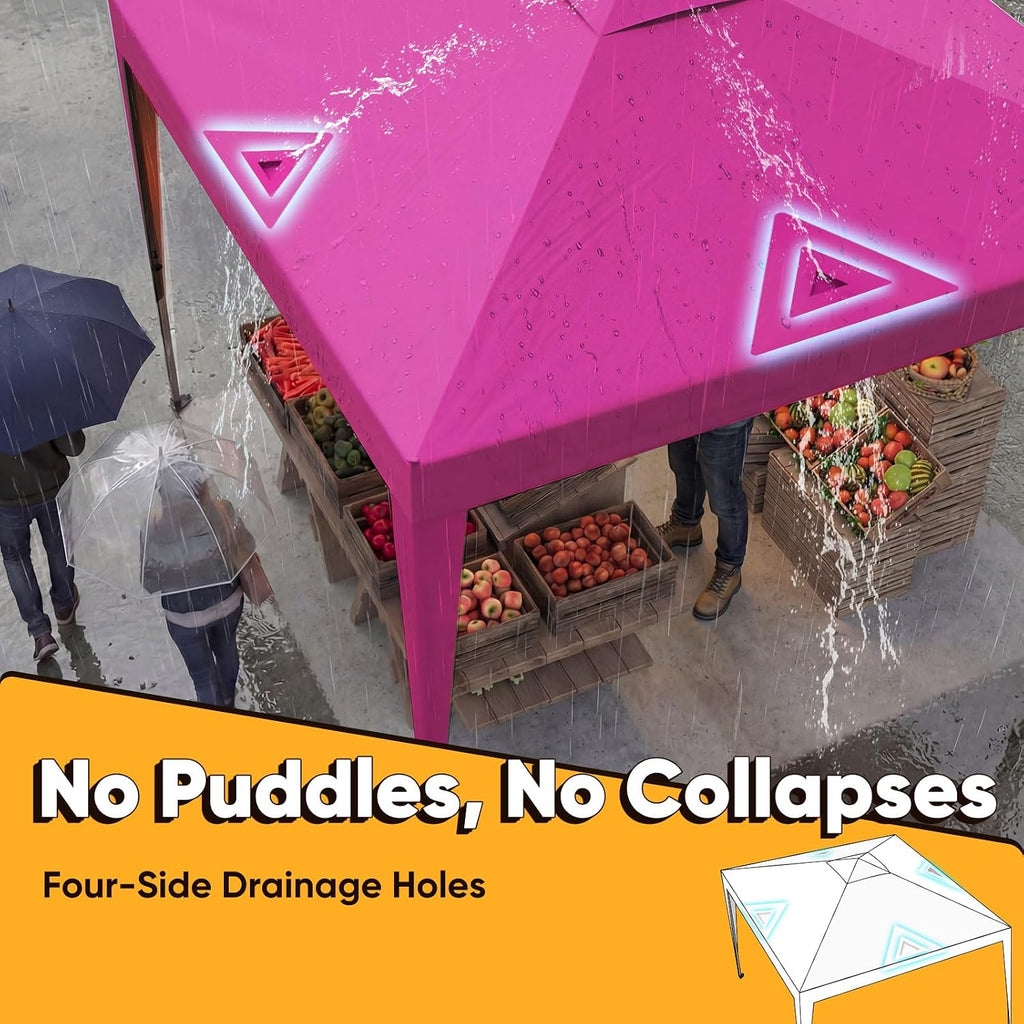 Quictent 10x10 Pop Up Canopy Tent with 2 Sidewalls, Instant Setup Gazebo for 1 Person, Portable & Compact, Waterproof & UV Protection, Ideal for Camping, Beach, Parties, and Outdoor Events