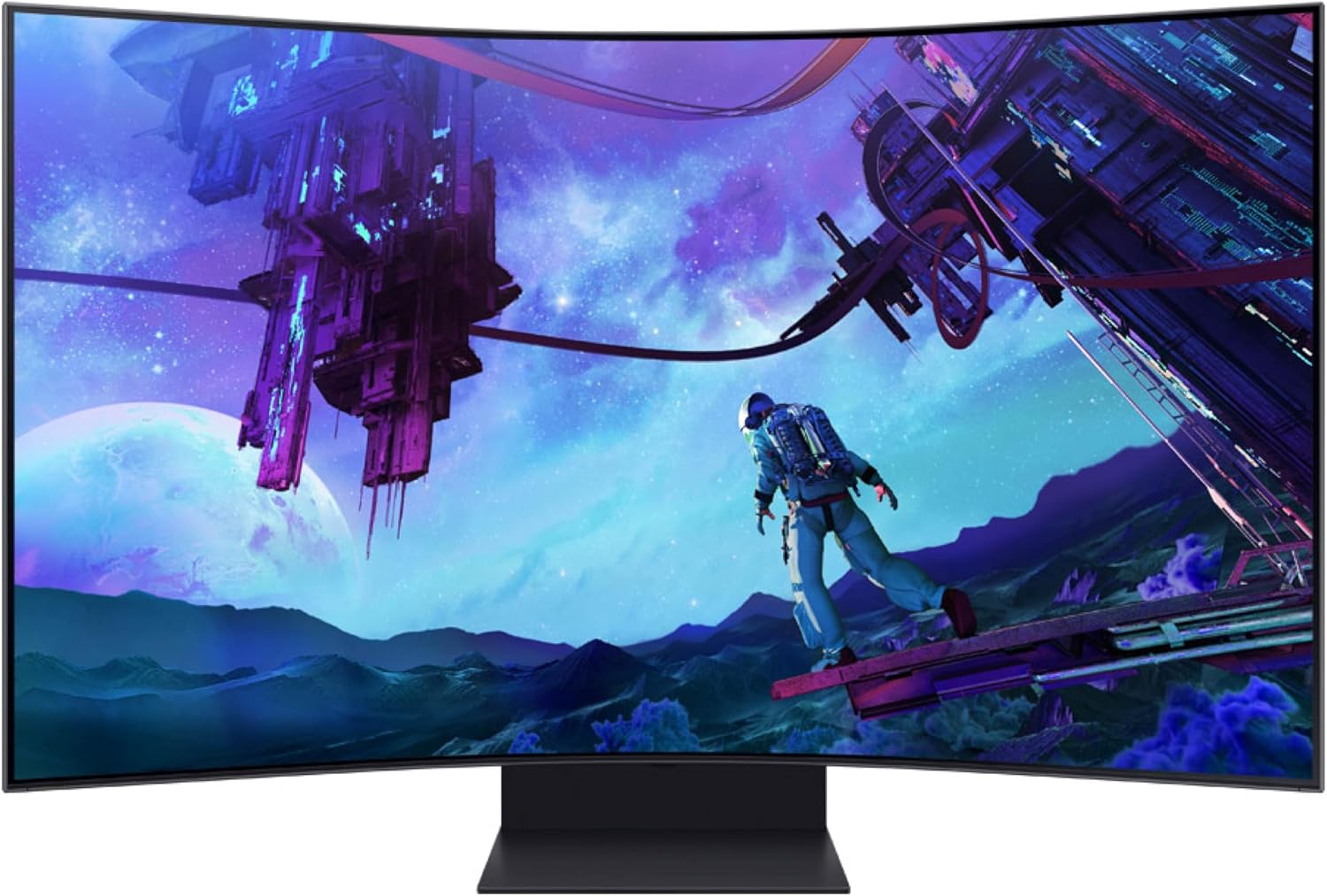 Samsung 55' Odyssey Ark 2nd Gen 4K UHD 1000R Curved Gaming Monitor, 165Hz, 1ms, 4 Input Multi View, Quantum Mini-LED, AMD FreeSync Premium Pro, HDR 10+, Height Adjustable Screen, LS55CG970NNXGO