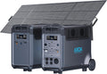 ABOK Ark3600 Portable Power Station with Extra Battery, 400W Solar Panel, 7680Wh LiFePO4 Battery(2 × 3840Wh), 2000W Max Solar Input, 3600W Solar Generator for Home Backup, Camping, RV, Emergencies