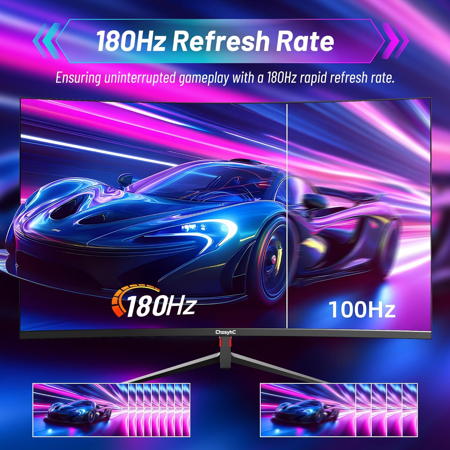27 Inch Curved 180Hz Gaming Monitor, 1800R Curved Gaming Monitor, 1ms MPRT, FHD(1920×1080P), Freesync, HDMI2.0,DP1.4, VESA Mountable(DP&HDMI Cable Incl.)