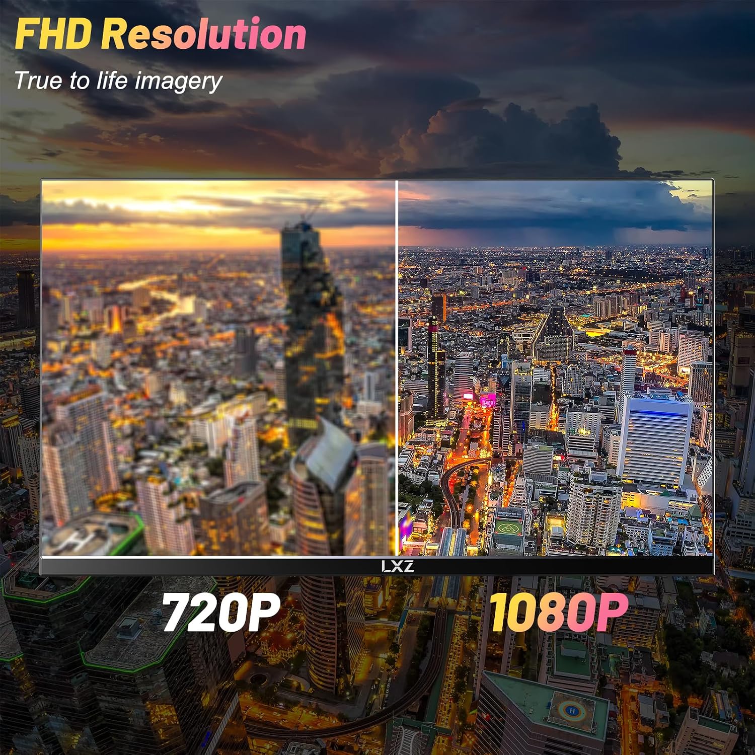 LXZ Gaming Monitor 24.5 inch, 200hz Monitor FHD 1080P Frameless IPS Display with Eye Care, DP/HDMI, Wall Mount Compatible - Black