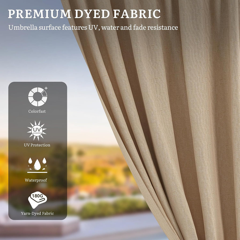 YITAHOME 11x13ft Wood Gazebo Outdoor Wooden Frame Double Roof Hardtop Galvanized Steel Top Canopy w/Curtain and Netting, Patio Heavy Duty Gazebo for Deck, Backyard, Beige Yellow