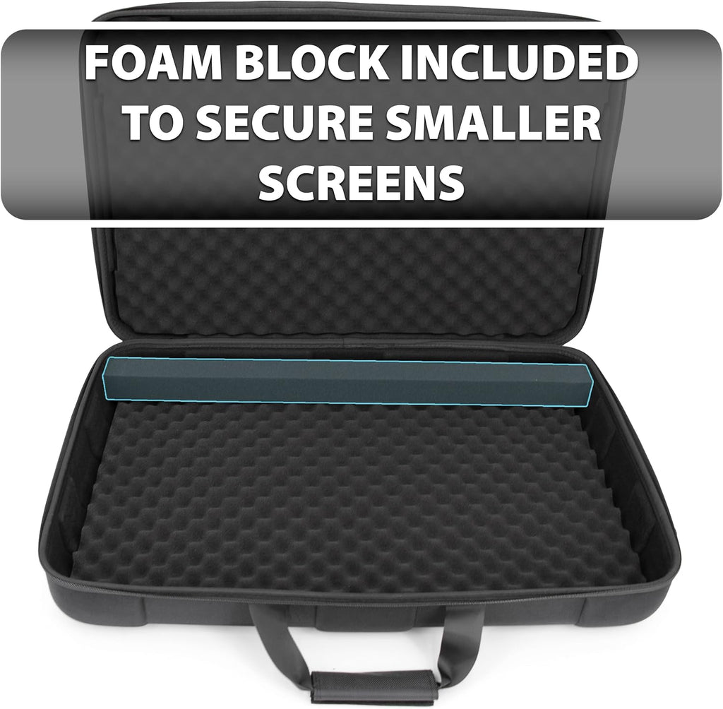 CASEMATIX Portable Monitor Case for 24-29 Inch Screens, Hard Shell EVA Travel Case for 24' 27' Gaming Monitor or Portable Display, Padded Foam Screen Protector Carry Bag with Accessory Storage