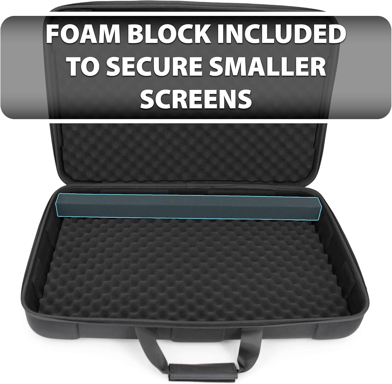 CASEMATIX Portable Monitor Case for 24-29 Inch Screens, Hard Shell EVA Travel Case for 24' 27' Gaming Monitor or Portable Display, Padded Foam Screen Protector Carry Bag with Accessory Storage