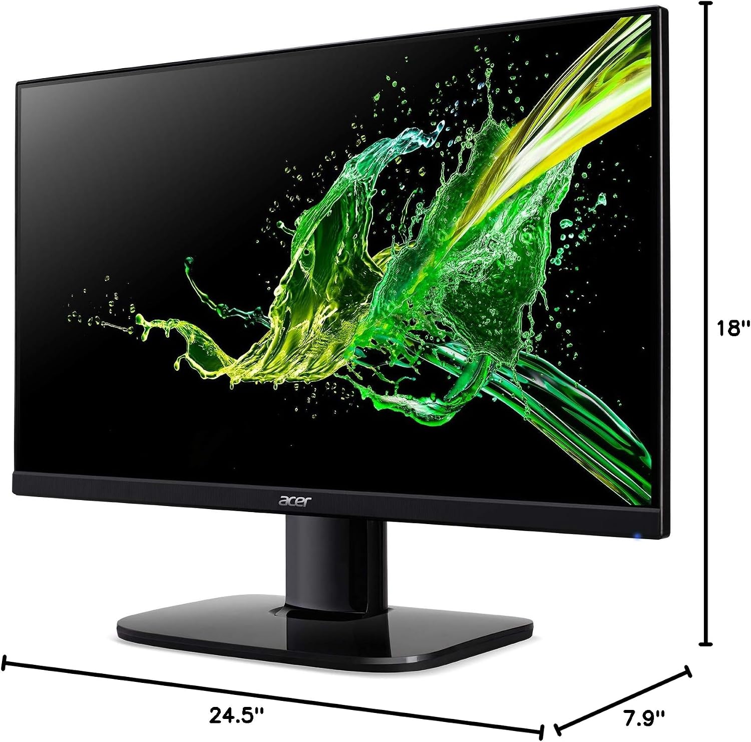 acer KB272 EBI 27' IPS Full HD (1920 x 1080) Zero-Frame Gaming Office Monitor | AMD FreeSync Technology | Up to 100Hz Refresh | 1ms (VRB) | Low Blue Light | Tilt | HDMI & VGA Ports,Black
