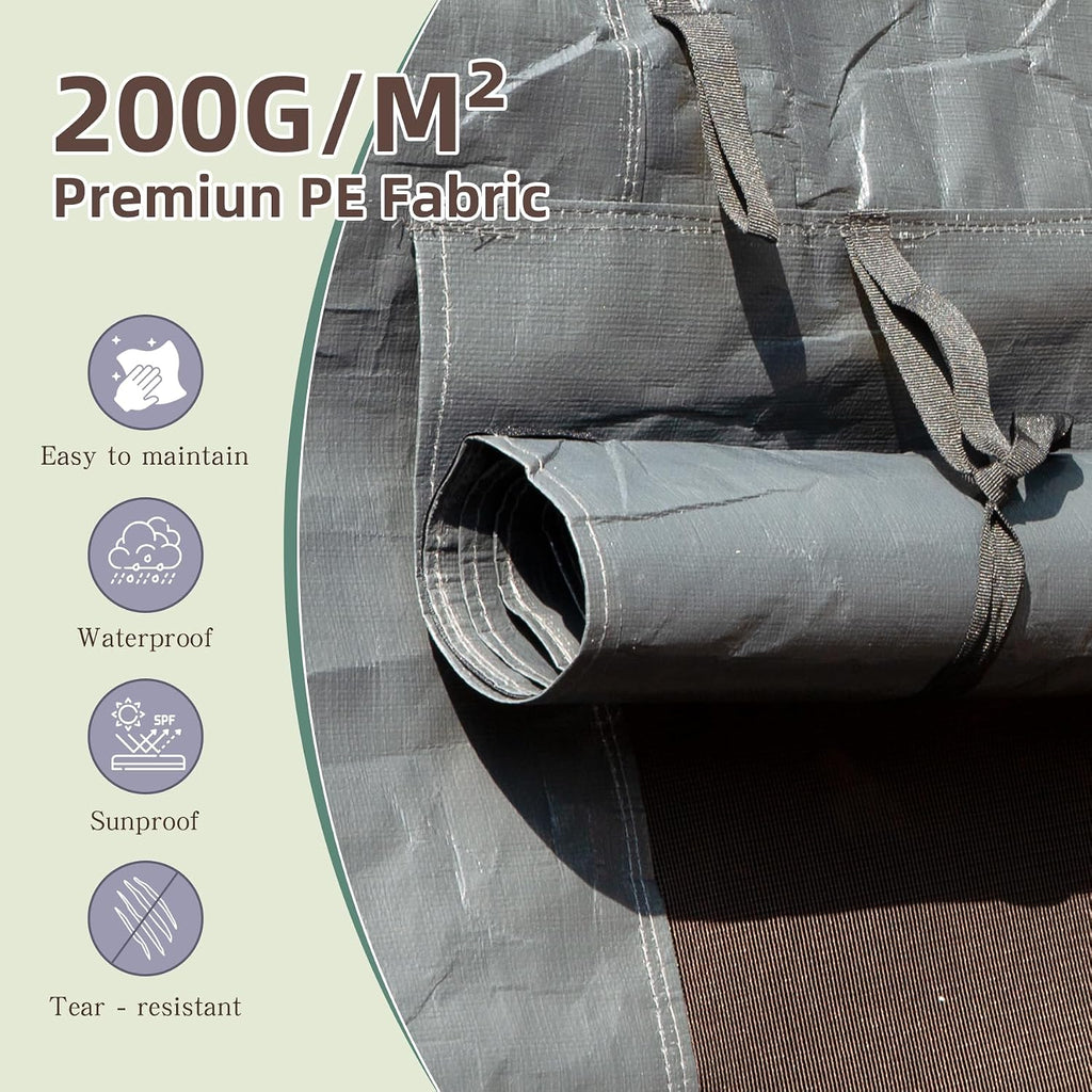 Domi 8' x 8' Winter Gazebo Cover for Hardtop Gazebos, Universal Gazebo Cover with Sidewalls and Mesh Windows, All Season Waterproof Enclosed Cover for Outdoor, Gray
