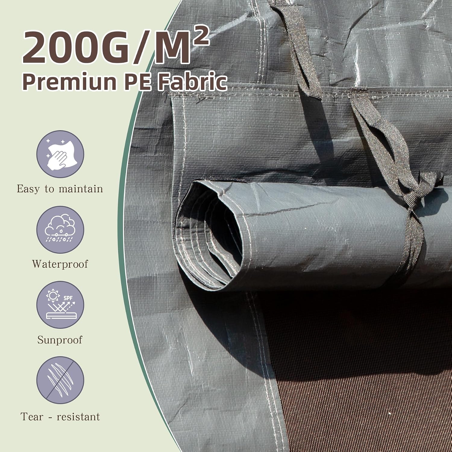 Domi 8' x 8' Winter Gazebo Cover for Hardtop Gazebos, Universal Gazebo Cover with Sidewalls and Mesh Windows, All Season Waterproof Enclosed Cover for Outdoor, Gray