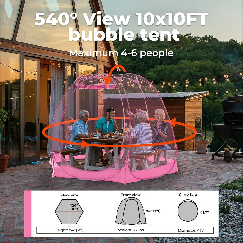 All Weather Proof Pod Pop Up Bubble Tent for 3-8 People, Large Oversize Dome House, Cold Protection Camping Tent, Winter Instant Igloo for Outdoor Activities