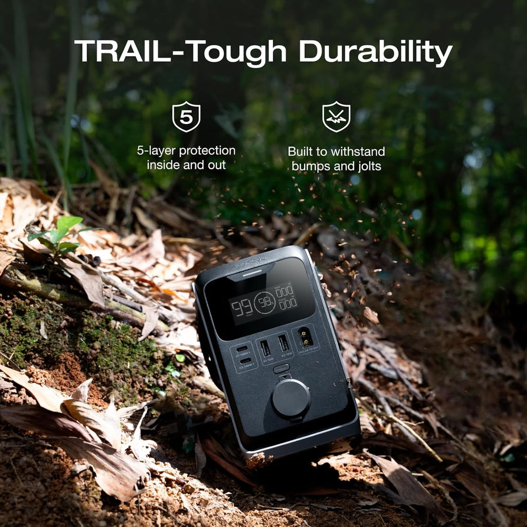 EF ECOFLOW TRAIL 300 DC Solar Panel with 60W Solar Generator, 288Wh LiFePO4 Power Bank, Power Station, for Camping, Travel, and Emergency Power