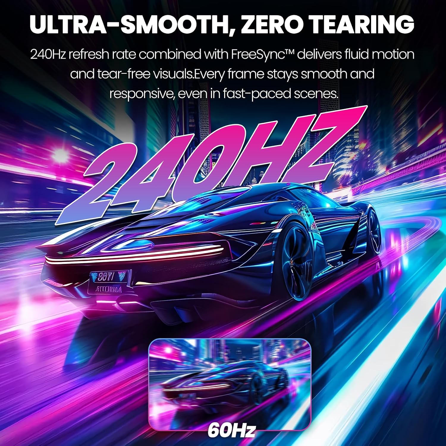 CRUA 45' Curved Gaming Monitor, 240Hz DQHD 5120×1440 UltraWide 32:9 VA Screen Computer Monitors, 120% sRGB,1500R, AMD FreeSync Compatible, Built-in Speakers, HDMI 2.1 & DP 1.4, Wall Mountable – Black