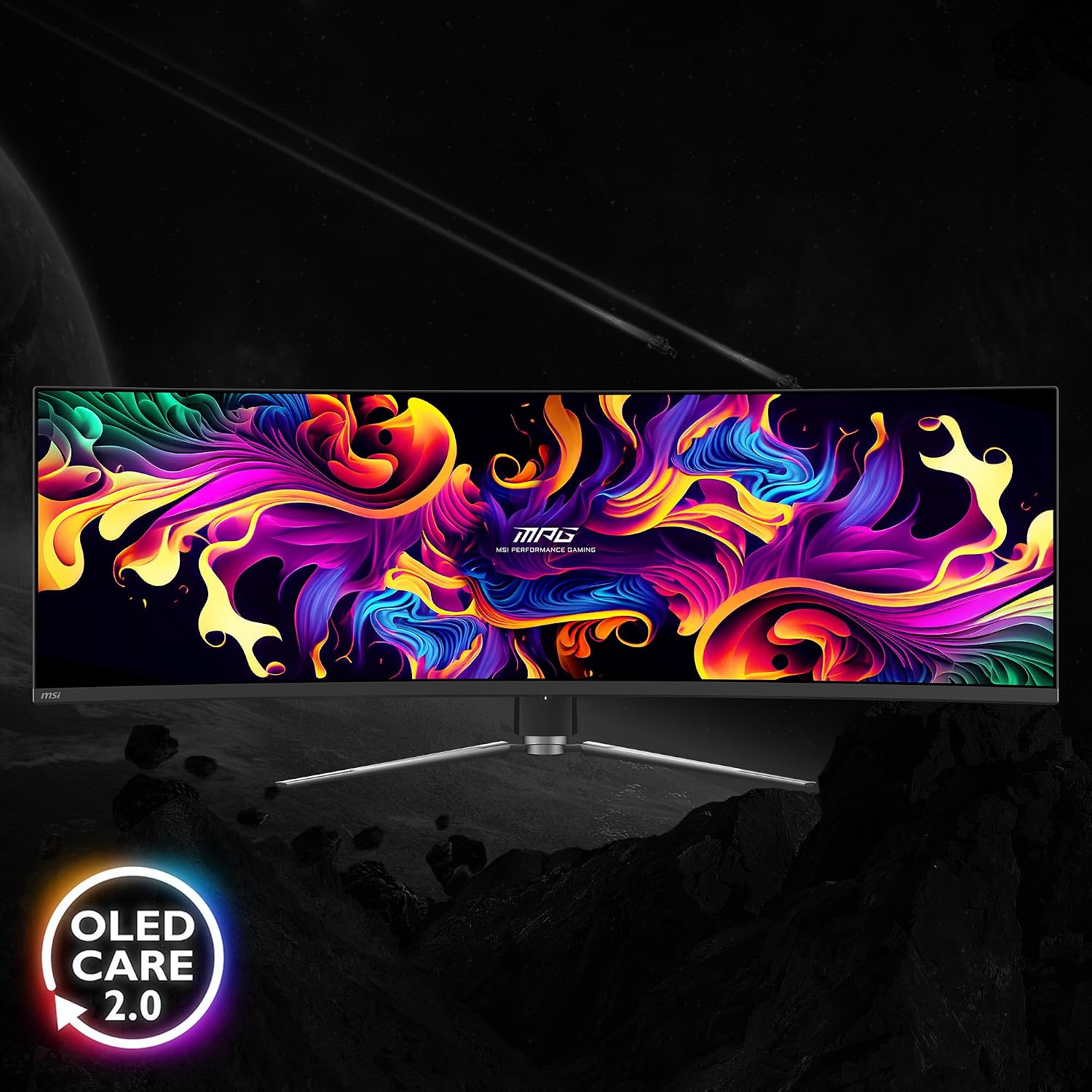msi MPG 491CQP QD-OLED, 49 Curved OLED Gaming Monitor, 5120 x 1440 (DQHD), 0.03ms Response time, 144Hz, True Black HDR 400, HDMI, DP Port, USB Type C, Tilt, Height